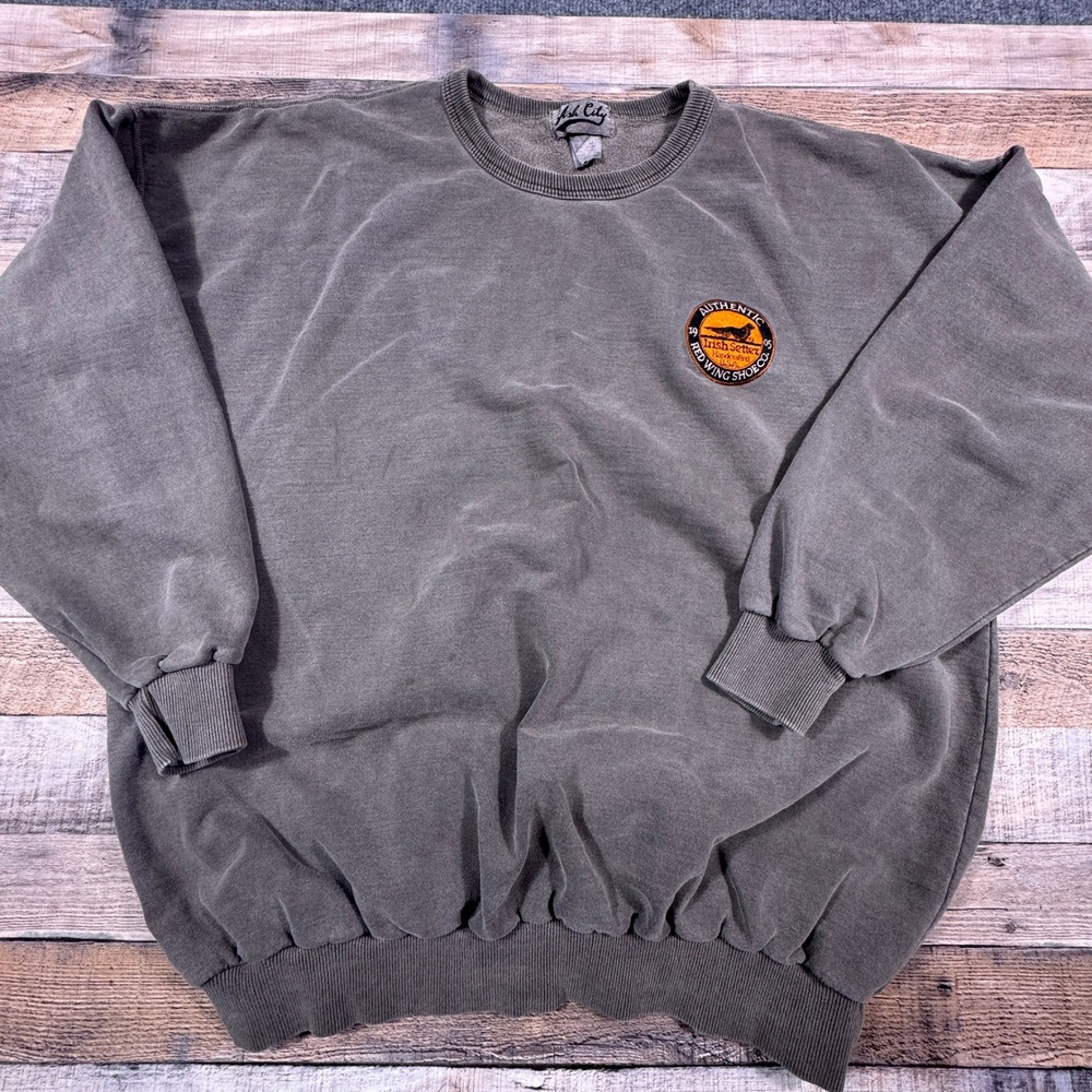 Ash City Red Wing Shoes Irish Setter Sweatshirt‎ Mens XL Gray/Brown Thick Cotton